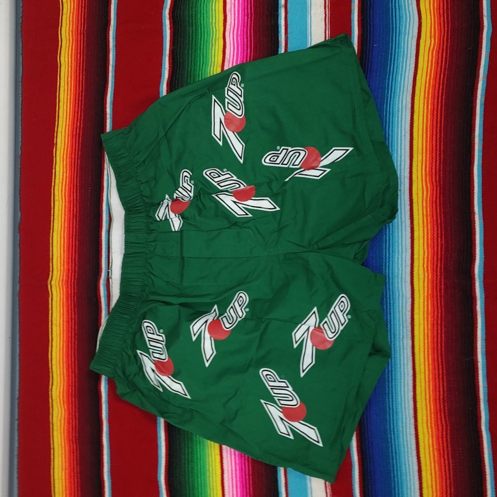 7up - Vtg 90s Green Cotton-blend Green Boxer Shorts Underwear Men's Large